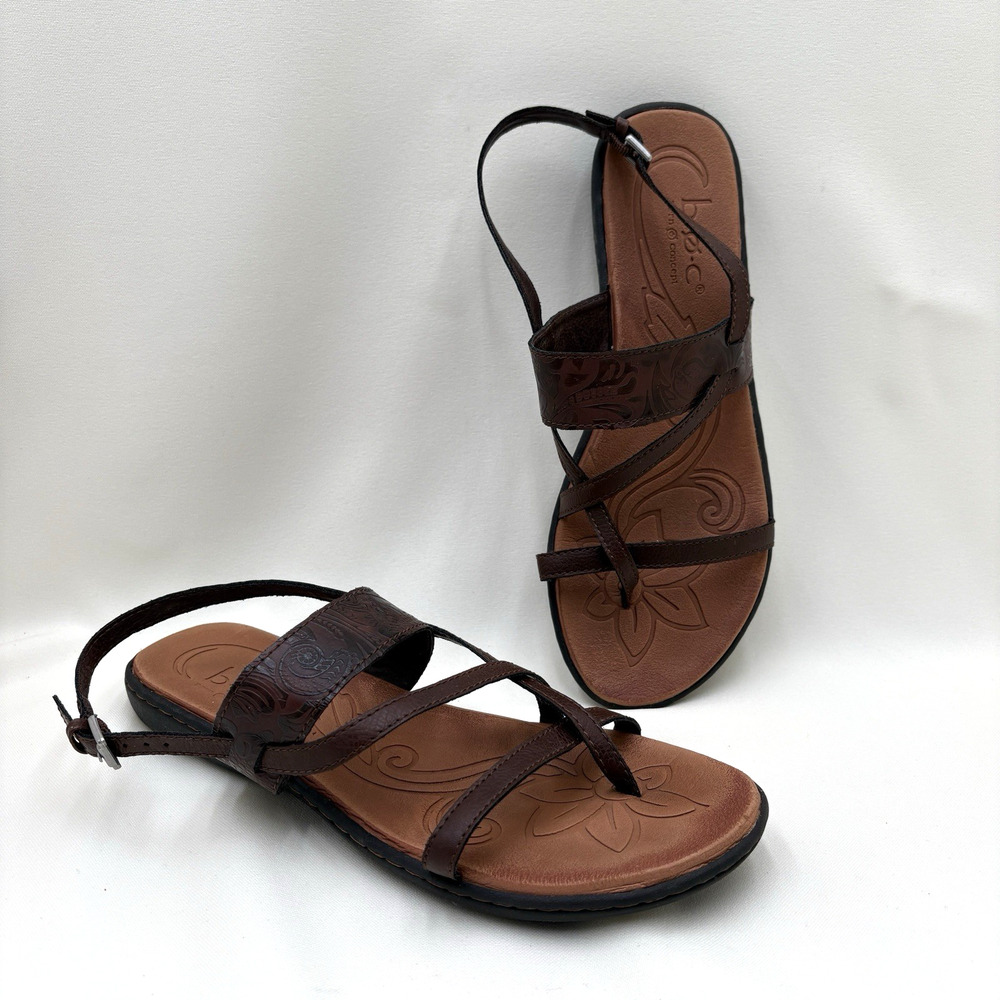 BOC Women's Brown Faux Leather Strappy Slingback Sandals By Born - Size 8M